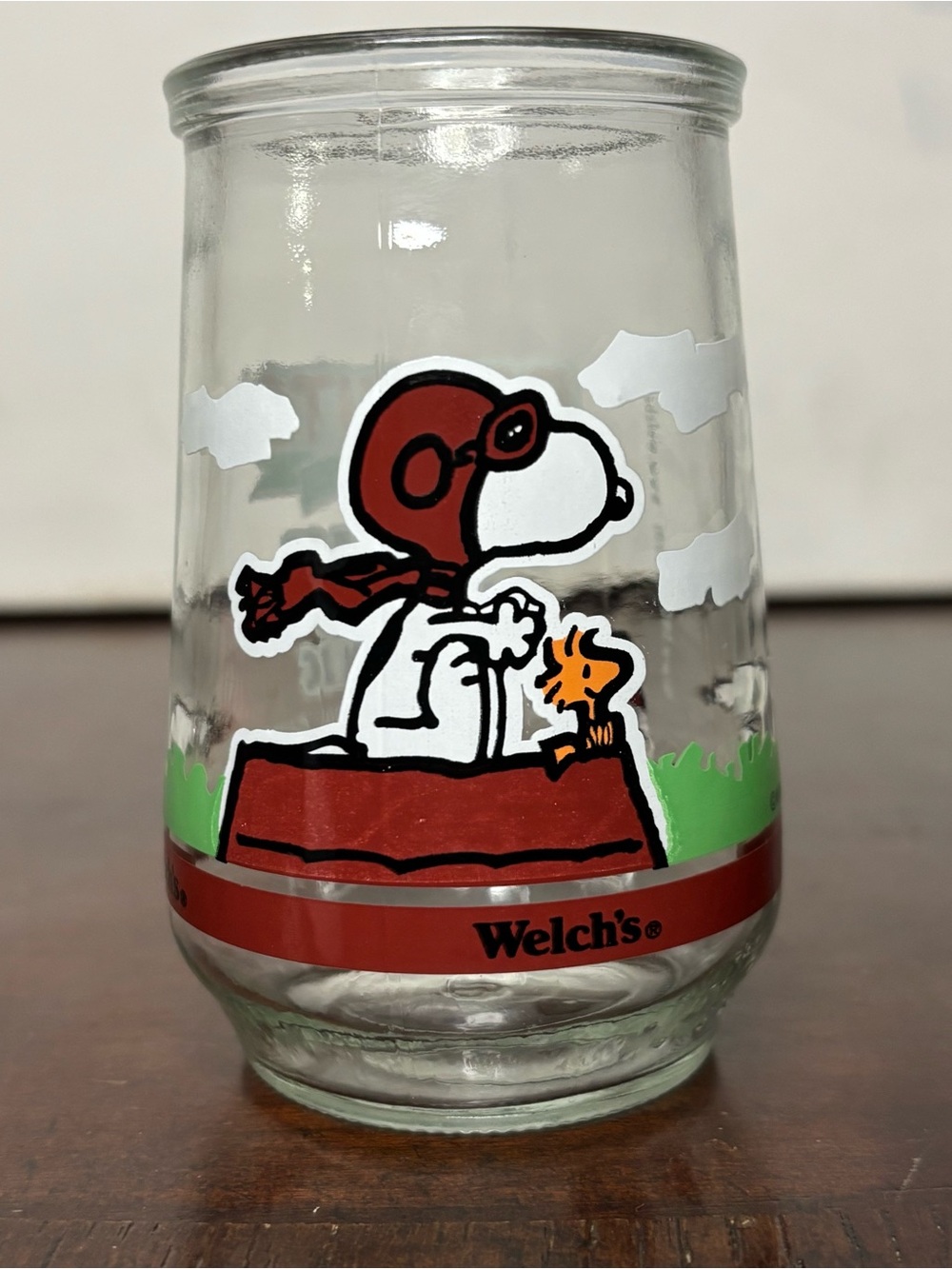 Welch's Peanuts Comic Classics Jelly Jar Glass Flying Ace and His Mechanic #7